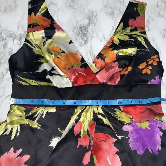 Twenty One Multicolor Floral Sleeveless Lined V-Neck Vacation Mini Women Dress M - Picture 8 of 11